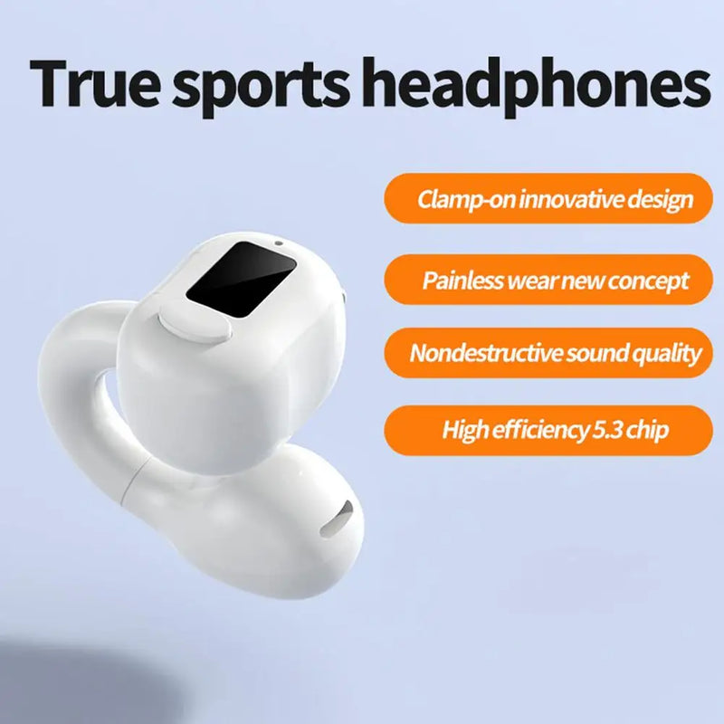 M10 Tws Wireless Noise Cancelling Bluetooth-compatible Headphones Led Digital Display Ear Clip-on Sports Business Earphones