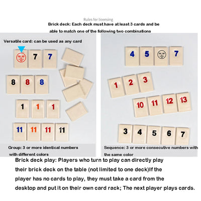 Standard Israel Fast Moving Rummy Tile Classic Board Game 2-4 People Israel Mahjong Digital Game Hotest Party Travel Game Cards