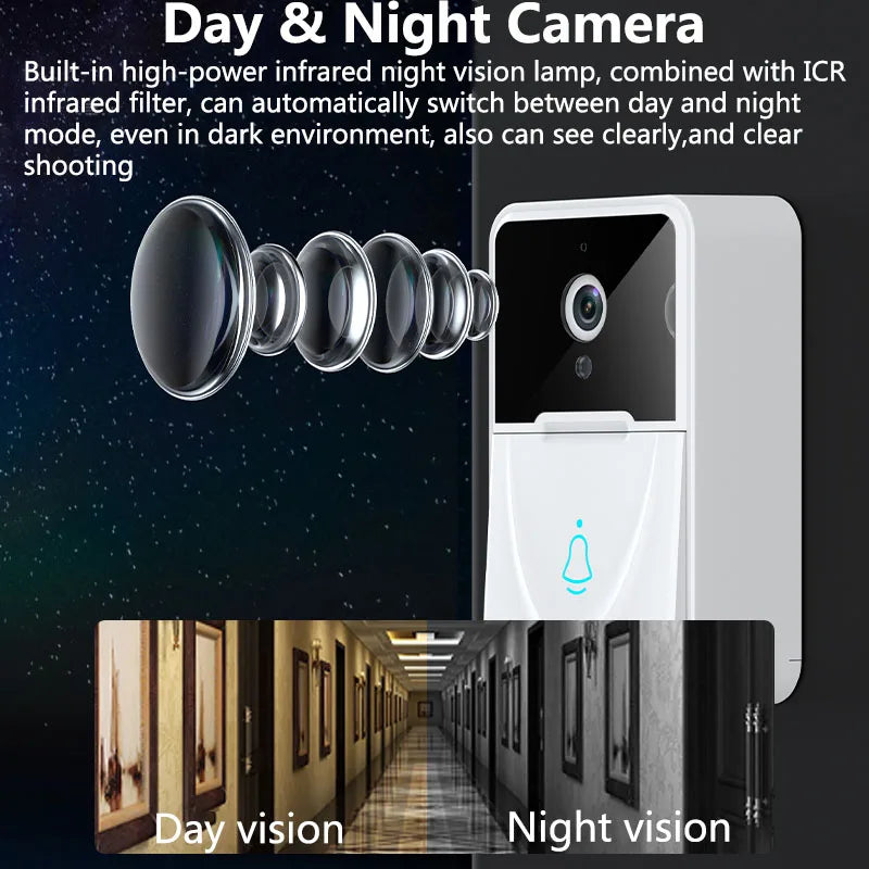 Wireless Doorbell WiFi Outdoor HD Camera Security Door Bell Night Vision Video Intercom Voice Change For Home Monitor Door Phone