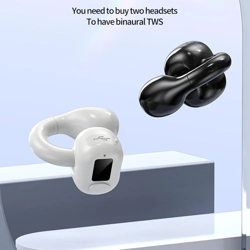 M10 Tws Wireless Noise Cancelling Bluetooth-compatible Headphones Led Digital Display Ear Clip-on Sports Business Earphones