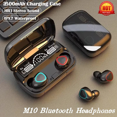 Original M10 Headphones Bluetooth Wireless Earpods Sports Stereo Noise Canceling Headphone Microphone Speaker Caixa De Som Gamer