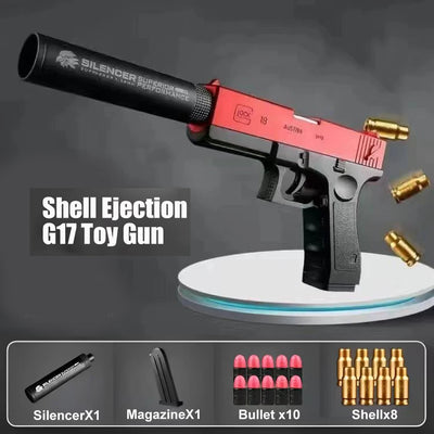 G17 Soft Bullet Toy Gun Shell Ejection Foam Darts Blaster Pistol Desert Eagle Airsoft Gun With Silencer For Kid Adult