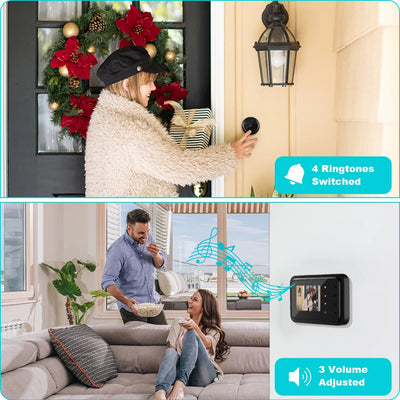 ELECTOP Video Peephole Doorbell Camera Inteligente Intercom 120° Auto Ring Night View Digital Door Viewer Smart Home Security