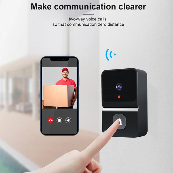 2.4GHZ WiFi Video Doorbell Camera with 2-Way Audio Cloud Storage Night Vision Wireless Smart Video Door bell Home Security