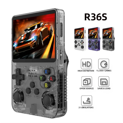 R36S Retro Handheld Video Game Console Linux System 3.5 Inch IPS Screen Portable Pocket Video Player 128GB Games-White