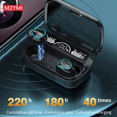 MZYMI M10 Wireless Earbuds Bluetooth Headphones HiFi Stereo Sound In-Ear Earphones Touch Control Waterproof Sports Headest