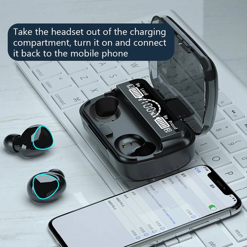 TWS M10 Wireless Bluetooth Headphones LED Display 3500mah Charging Box 9D Stereo In-Ear Sports Waterproof Bluetooth 5.1 Headset