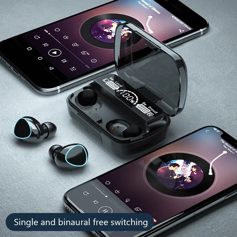 M10 Wireless bluetooth5.1 earphones LED display 2000mAh charging box waterproof sport earbuds 9D stereo TWS music in-ear headset