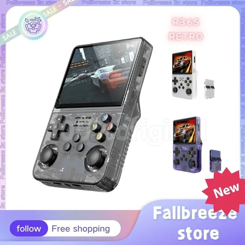 R36S Retro Handheld Game Consoles Portable IPS 3.5 Inch Open Source Double Card 3D Video Pocket Game Consoles Linux System Gift