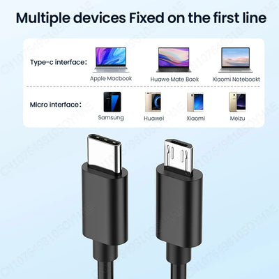 Type C to Micro USB Cable Fast USB Type-C Adapter for Samsung Huawei Xiaomi OnePlus MacBook Pro OTG Mobile Phone Micro USB Cable