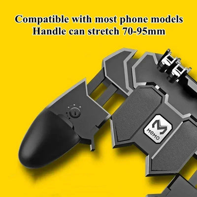 MEMO Mobile Phone 6 Fingers Gamepad Joystick Controller AK66 for PUBG Aim Shoot Game Trigger Handle for IPhone Android Universal