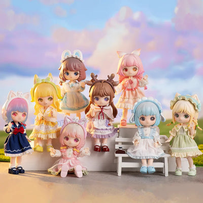 Liroro Summer Island Series Ob11 1/12 Bjd Dolls Blind Box Toys Cute Action Anime Figure Kawaii Mystery Box Model Designer Doll