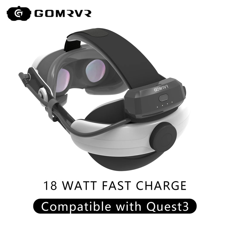 GOMRVR Q3 Adjustable 5000mAH Battery Head Strap for Meta Quest 3 Reduce Face Pressure VR Head Strap Accessories for Meta Quest3