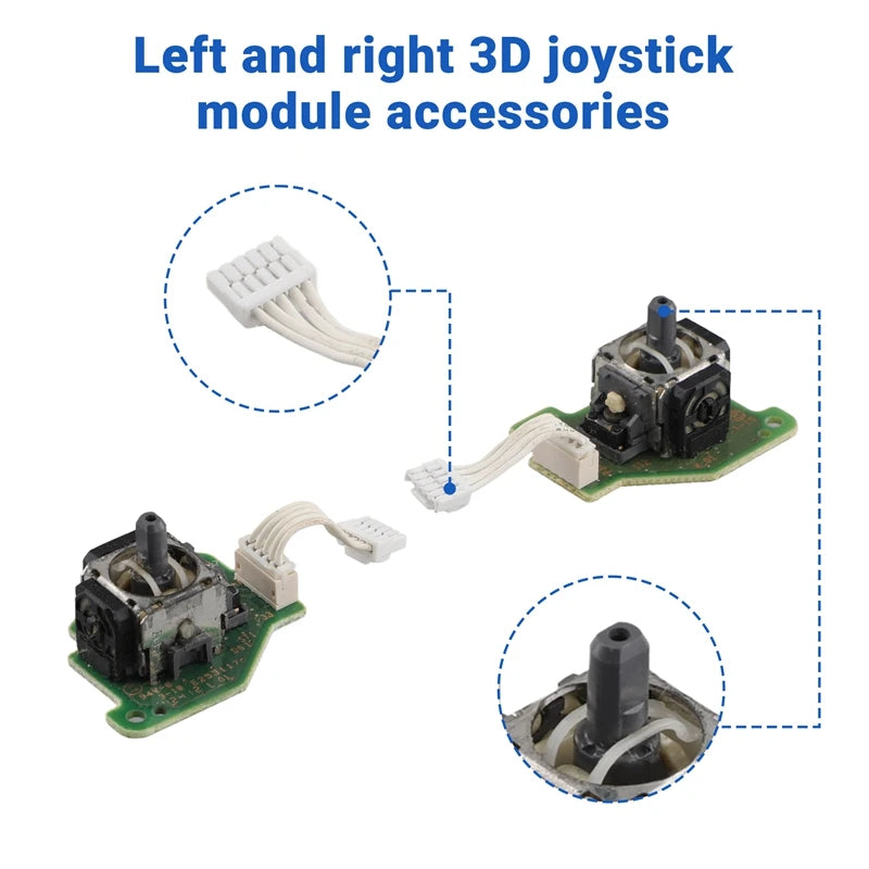 Hot 2PCS 3D Joystick With Wire For WII U PAD Game Console Joystick Left Right LR Joystick Module Game Repair Accessories