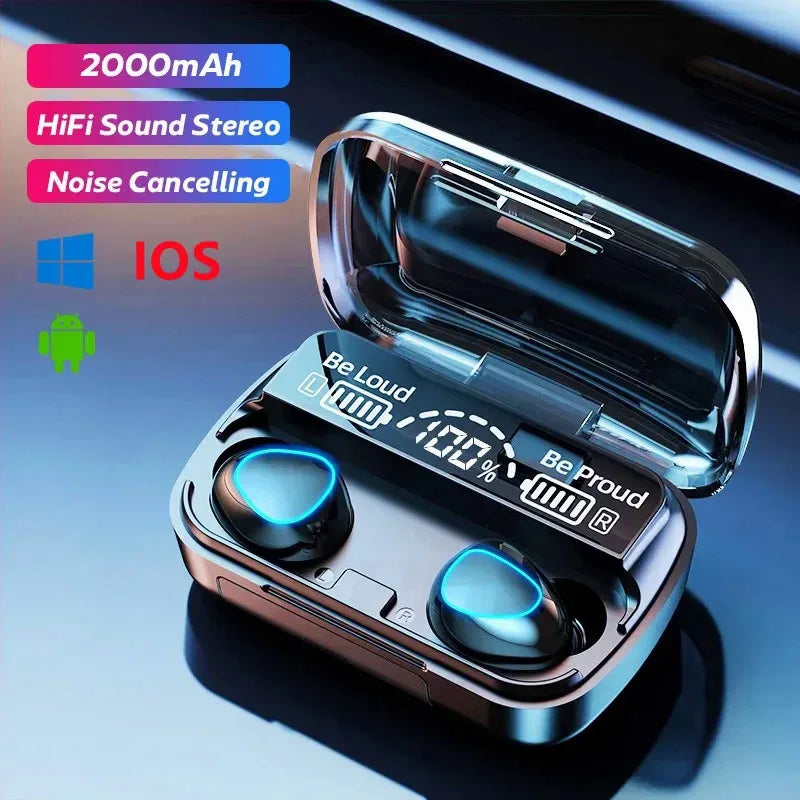 M10 Wireless bluetooth5.1 earphones LED display 2000mAh charging box waterproof sport earbuds 9D stereo TWS music in-ear headset