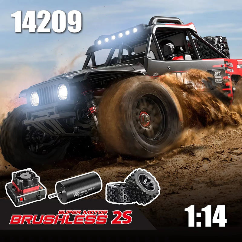 MJX 1/14 Hyper Go 14209 14210 V2.0 Remote Control Splash-Waterproof High-Speed Brushless RC Hobby Car Dual Wheels Off-Road Truck