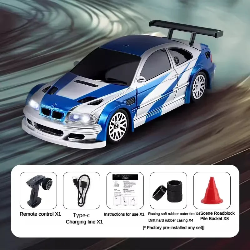 JlABAILE 1/43 Mini Remote Control Drift Racing Car 4WD Drive Simulation Mosquito Car Light Charging Model Rc Cars for Adults