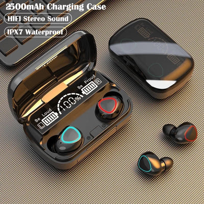 TWS Bluetooth M10 Wireless Earphone HiFi Music LED Digital Display Headphones 3500mAh Charging Box Sports Waterproof Earbuds