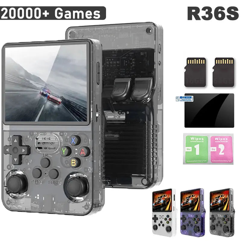 Portable Gaming Machine R36S 3.5 Inch IPS Screen Retro Handheld Video Game Console Linux System Mini Video Player 64G/128G Games