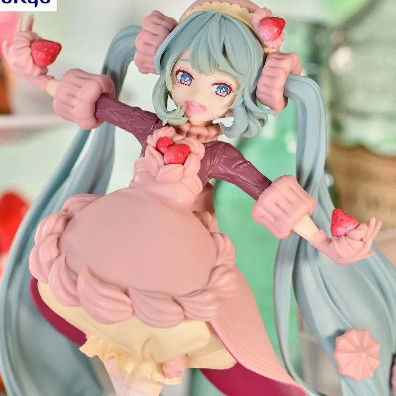 Original Hatsune Miku Figure Sweet Strawberry Miku Action Figurines Pvc Anime Model Statue Collectible Toys For Children Gift