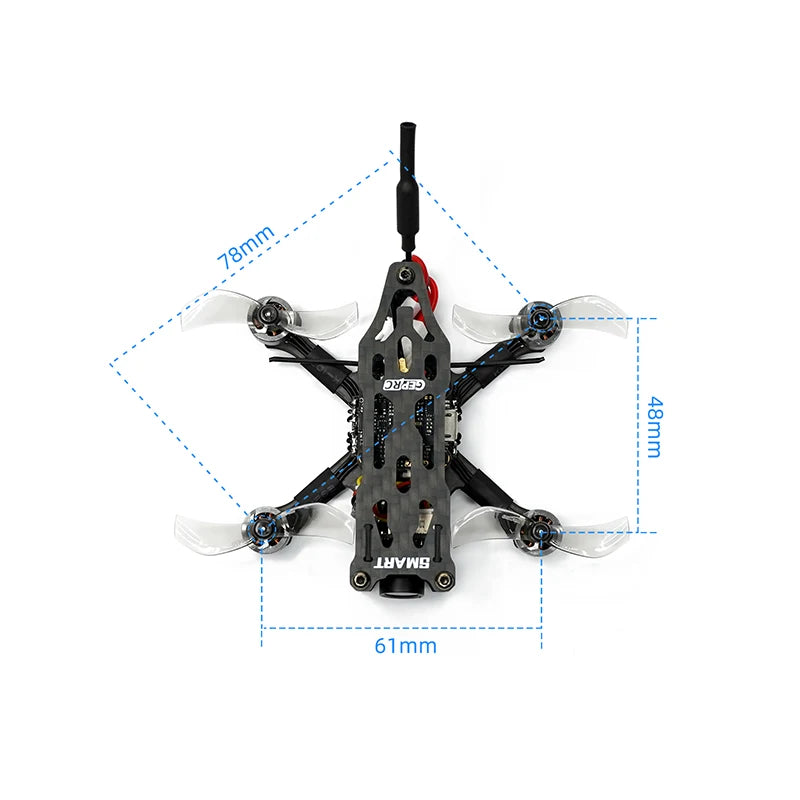 GEPRC SMART16 Freestyle FPV Racing Drone STABLE F411 BLheli_S 12A 5.8G 200mW 2S 78mm 1.6inch Tiny Quadcopter RTF