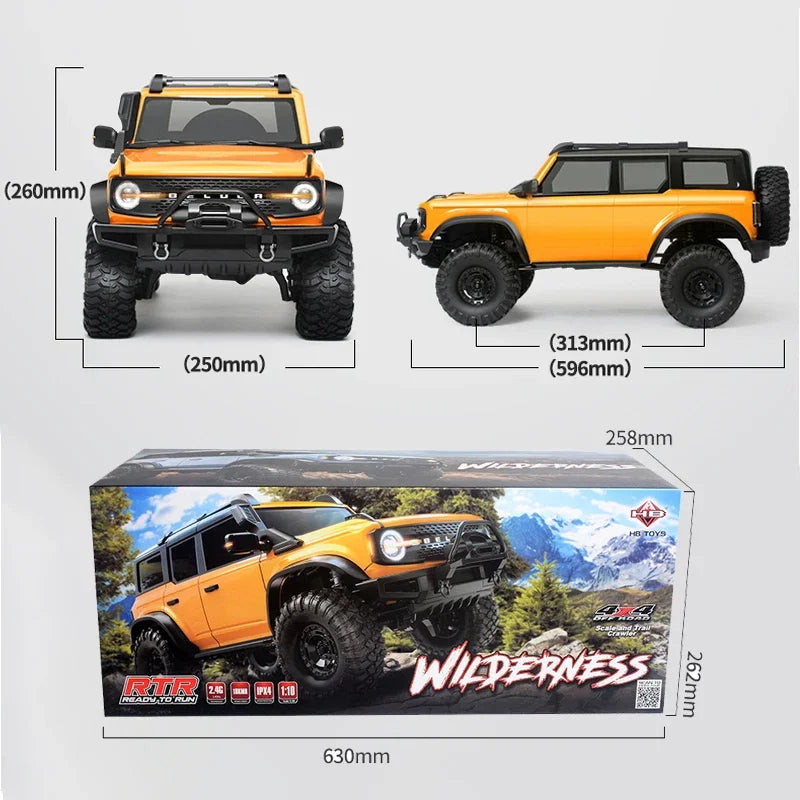 RC Crawler 1/10 Rc Car 4WD RTR HB R1001 with LED 2.4G Electric Remote Control Rock Buggy Off-road Vehicle Rc Cars for Adults