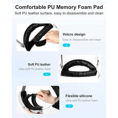 TRANSNOVO Compatible with Oculus Quest 2 Head Strap Set 6000mAh Battery VR Accessory for Meta Quest 2