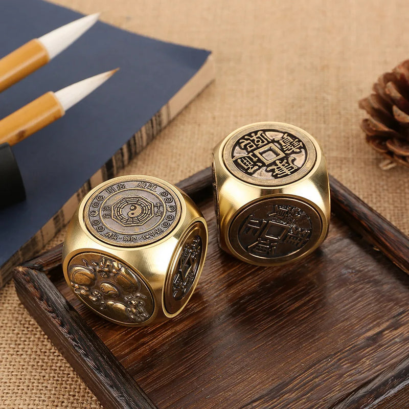 Six-faced Four Beasts Copper Fidget Spinner EDC Cube Antistress Fidget Toys Decompression Stress Relief Toys For Adult Kids Gift