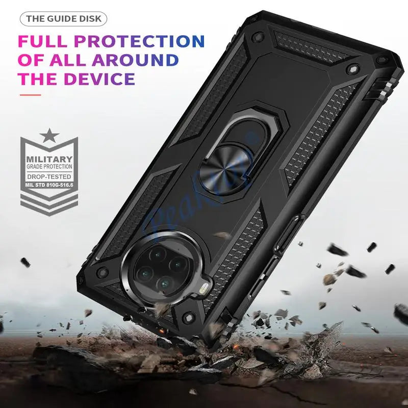 Armor Case For Xiaomi Mi 10T Lite 5G Magnetic Ring Holder Stand Cover For Mi Note 10 10T Pro Xiaomi 10 T Pro Mi10 Phone Cases