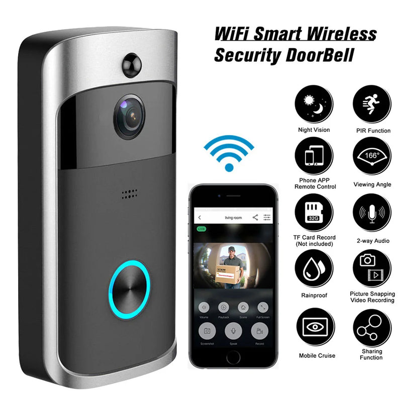 Smart Doorbell Camera Wifi Wireless Call Intercom Video-Eye for Apartments Door Bell Ring for Phone Home Security Cameras