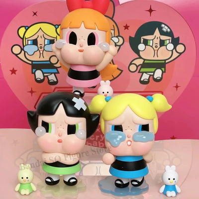 Pop Mart Crybaby X Powerpuff Girls Blind Box Blossom Bubbles Buttercup Mysterious Surprise Box Figure Pvc Model Statue Doll Toy