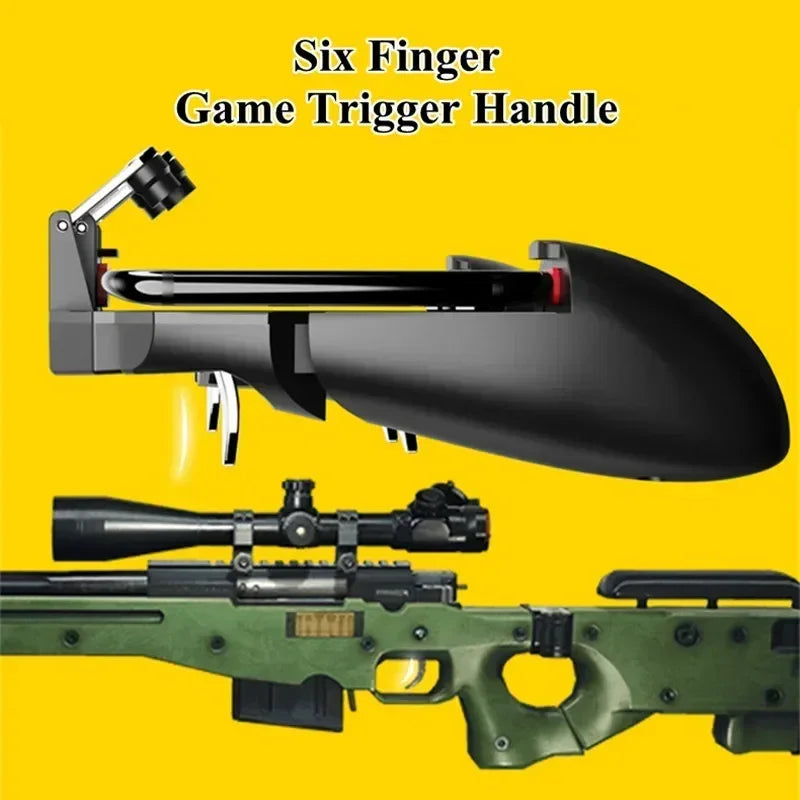 MEMO Mobile Phone 6 Fingers Gamepad Joystick Controller AK66 for PUBG Aim Shoot Game Trigger Handle for IPhone Android Universal