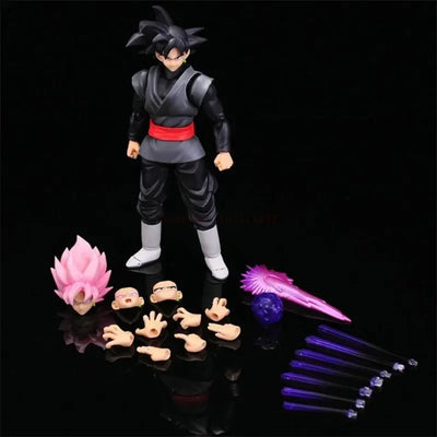 14cm Dragon Ball Black Goku Zamasu Action Figure  Super Saiyan Movie Version Dbz Anime Model With Multiple Accessories Toys