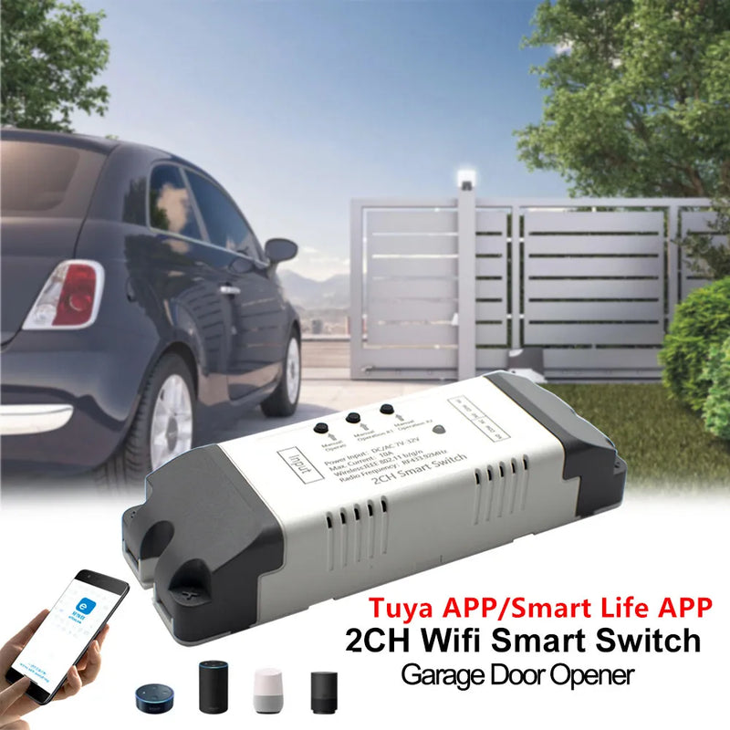 Tuya WIFI Smart Garage Door Opener Motor Forward and Reverse Receiver Module Smart Life APP Switch Relay Works on Alexa