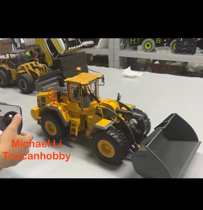 L260H RC Loader 1/16 Double E E592 Electric Loader Remote Control Cars Sound Rotaion Light Toy Boy Construction Trucks TH23665