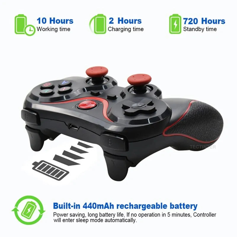 Terios T3 X3 Wireless Joystick Gamepad PC Game Controller Support Bluetooth BT3.0 Joystick For Mobile Phone Tablet TV Box Holder