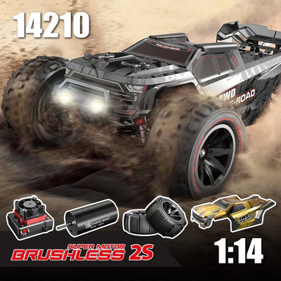 MJX 1/14 Hyper Go 14209 14210 V2.0 Remote Control Splash-Waterproof High-Speed Brushless RC Hobby Car Dual Wheels Off-Road Truck