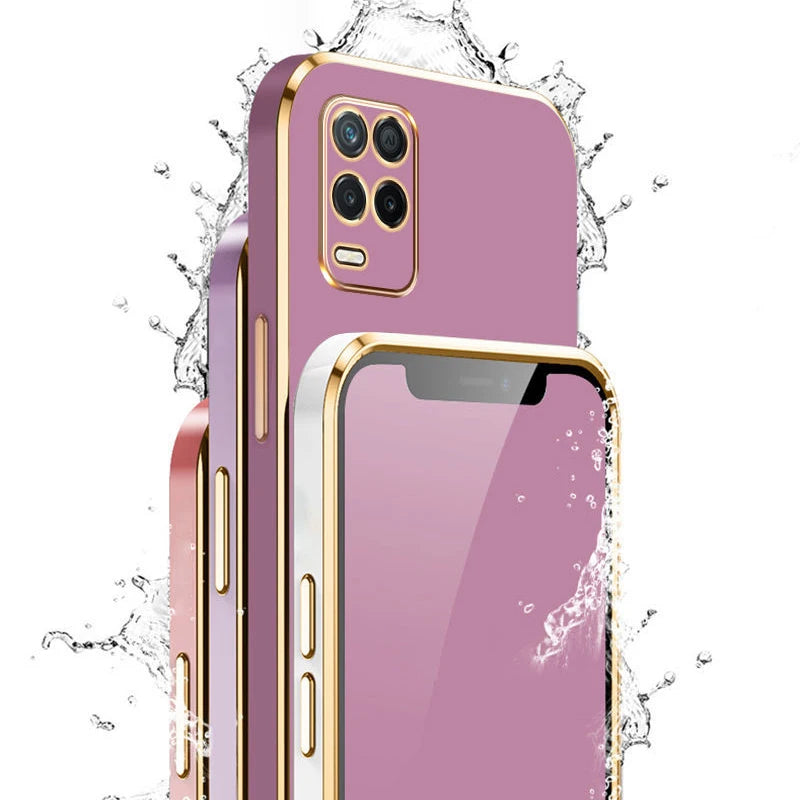 For Realme 8 Case Realme 8 5G Phone Case Realme 8i Case Realme 8 Pro Cover Realme 8s Luxury Square Plating Shockproof Back Cover