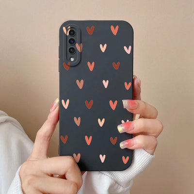 For Samsung A50 A50S Case Simple Heart Soft Liquid Silicone Camera Protection Phone Back Cover For Galaxy A 50 A 50S Funda Shell