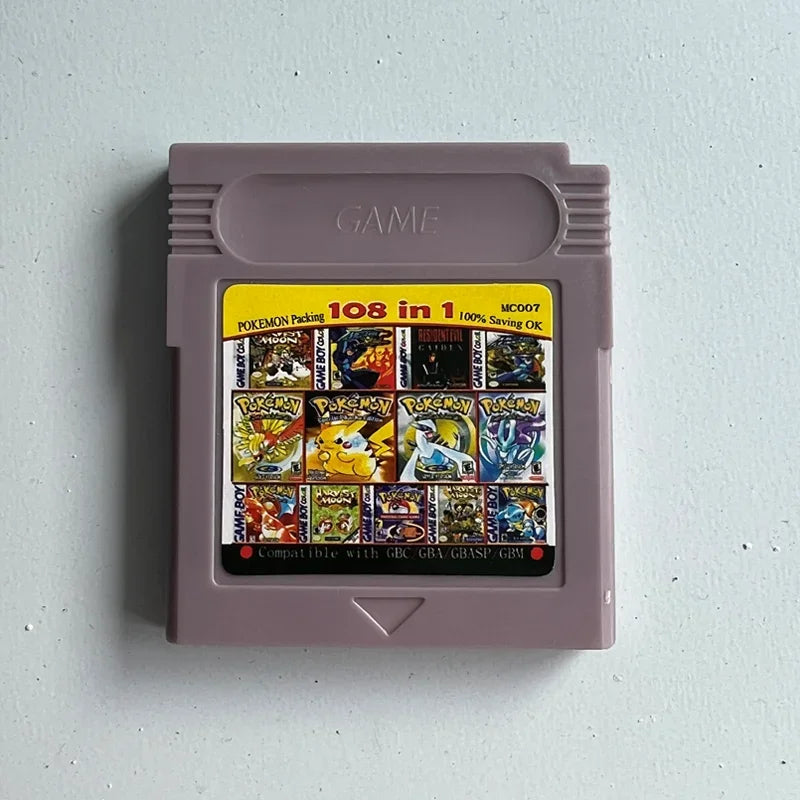 Pokemon Series 61 108 Games In 1 Video Game Cartridge Card English Version for GBC/GBA/SP/GBM