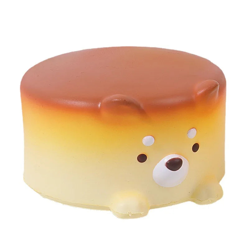 Cheese Puppy Cake Slow Rising Squeeze Toys Creative Animal Bread Squishy Food PU Soft Anti Anxiety Fidget Stress Relief Toy