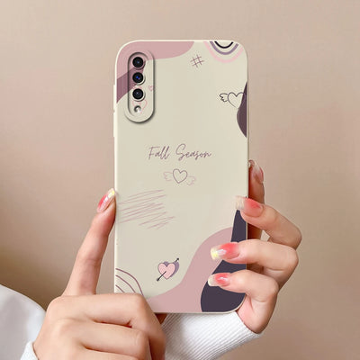 For Samsung A50 A50S Case Simple Heart Soft Liquid Silicone Camera Protection Phone Back Cover For Galaxy A 50 A 50S Funda Shell