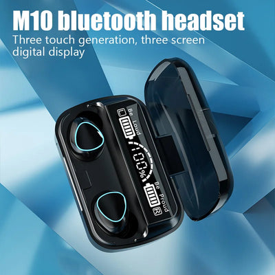 M10 TWS Wireless Headphones Bluetooth Earphones Waterproof Large LED Dispay Headset Hifi Stereo Arbuds For Iphone Android Phone