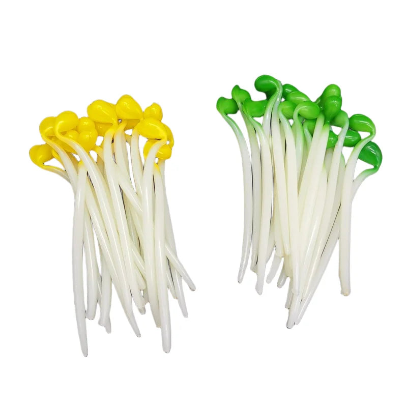 20pcs Elastic Stress Relief Toy Interest Bean Sprouts Stretch Simulation Yellow Bean Sprouts Decompression Props Kitchen Decor