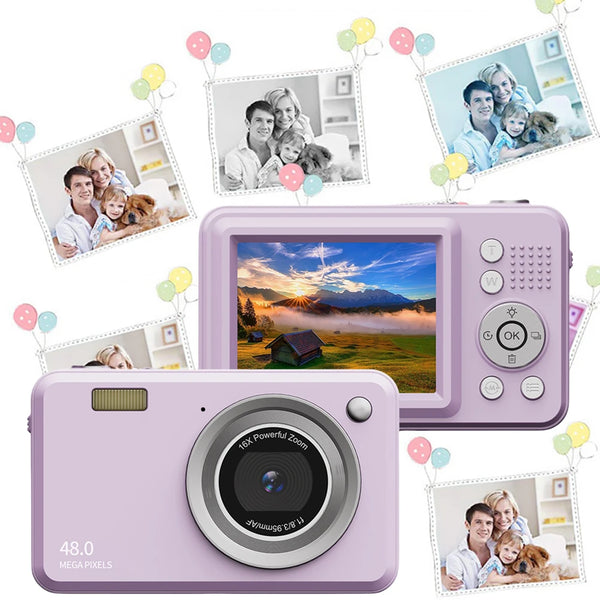 2.4 Inch Digital Camera Compact Camera HD 1080P Rechargeable Cameras 500W Point and Shoot Camera for Kids Beginner Photography