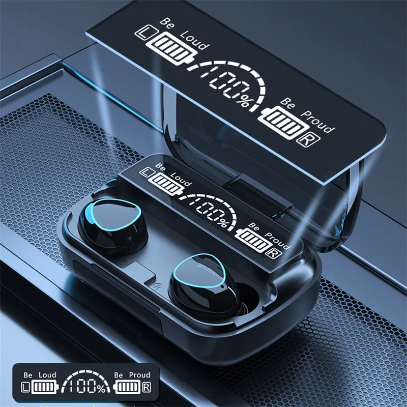 TWS Bluetooth M10 Wireless Earphone HiFi Music LED Digital Display Headphones 3500mAh Charging Box Sports Waterproof Earbuds