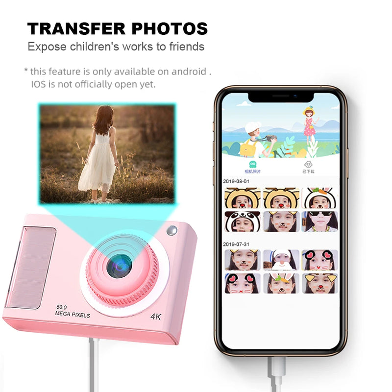 Y29 HD 1080P Digital Camera Dual Lens Digital Point and Shoot Camera 4X Zoom Portable Kids Camera Support 32GB Card for Students