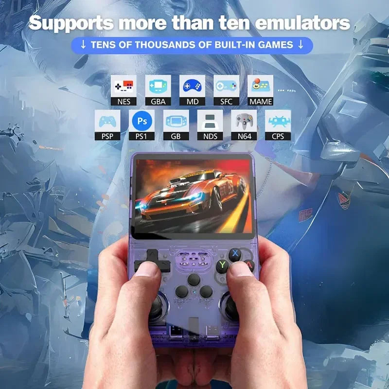 Open Source R36S Retro Handheld Video Game Console Linux System 3.5 Inch IPS Screen Portable Pocket Video Player R35S 64GB Games