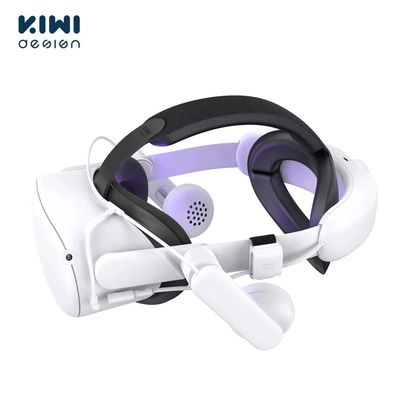 KIWI design Headphones 6400mAh Battery Head Strap For Oculus Quest 2 Accessories Lasting Power Enhanced Sound For Meta Quest 2