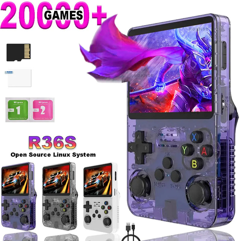 R36S Retro Handheld Game Console Open Source 3.5 inch IPS Screen Classic Game Player Linux System Protable Video Games Consoles